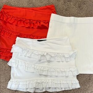 3 White Fox Skirts